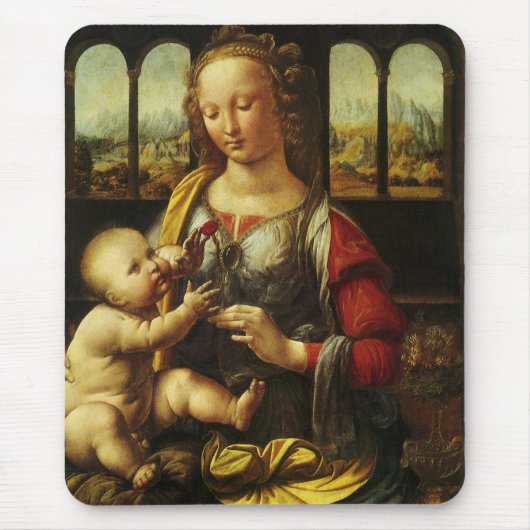 Leonardo da Vinci's Madonna met de anjer Muismat (Voorkant)