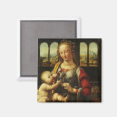 Leonardo da Vinci's Madonna van de Anjer Magneet (Voorkant / Achterkant)
