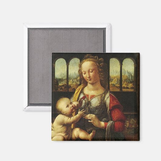 Leonardo da Vinci's Madonna van de Anjer Magneet (Voorkant / Achterkant)