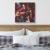 Leonardo da Vinci's Madonna van de Rotsen Canvas Afdruk (Insitu (Slaapkamer))