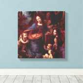 Leonardo da Vinci's Madonna van de Rotsen Canvas Afdruk (Insitu (Houten vloer))