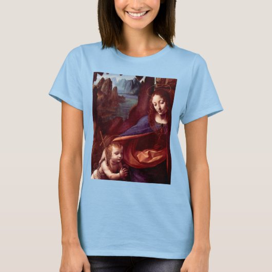 Leonardo da Vinci's Madonna van de Rotsen T-shirt (Voorkant)