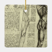 Leonardo da Vinci's menselijke anatomie mannelijke Keramisch Ornament (Achterkant)