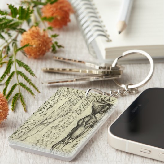 Leonardo da Vinci's menselijke anatomie mannelijke Sleutelhanger (Voorkant Rechts)