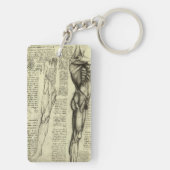 Leonardo da Vinci's menselijke anatomie mannelijke Sleutelhanger (achterkant)