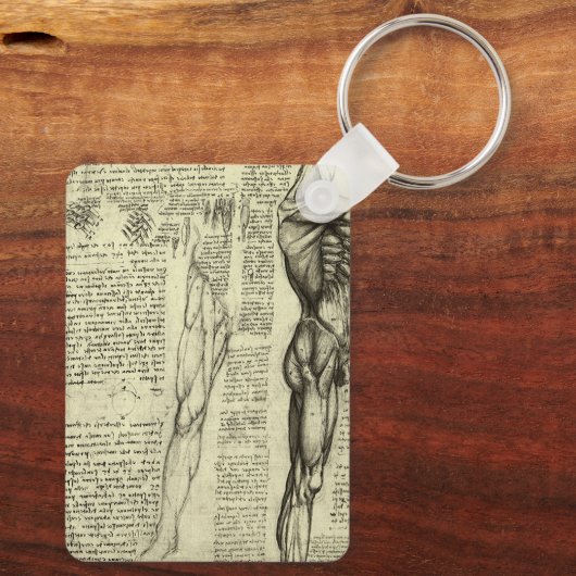 Leonardo da Vinci's menselijke anatomie mannelijke Sleutelhanger (Achterkant)
