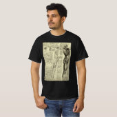 Leonardo da Vinci's menselijke anatomie mannelijke T-shirt (Voorkant volledig)