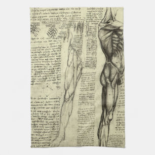 Leonardo da Vinci's menselijke anatomie mannelijke Theedoek