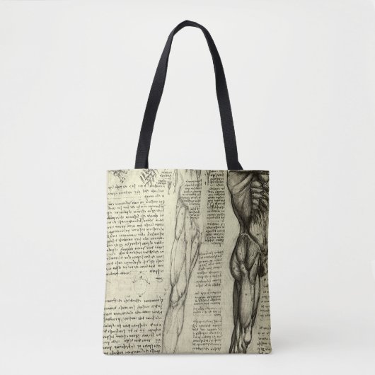 Leonardo da Vinci's menselijke anatomie mannelijke Tote Bag (Voorkant)