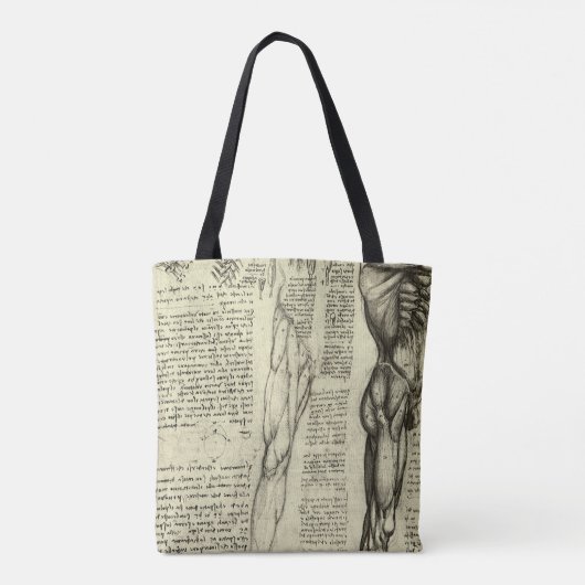 Leonardo da Vinci's menselijke anatomie mannelijke Tote Bag (Achterkant)