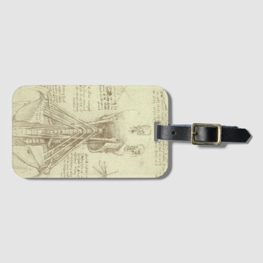 Leonardo da Vinci's menselijke anatomie ruggengraa Bagagelabel (Voorkant (horizontaal))