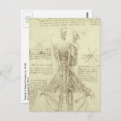 Leonardo da Vinci's menselijke anatomie ruggengraa Briefkaart (Voorkant / Achterkant)