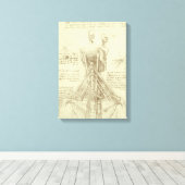 Leonardo da Vinci's menselijke anatomie ruggengraa Canvas Afdruk (Insitu (Houten vloer))