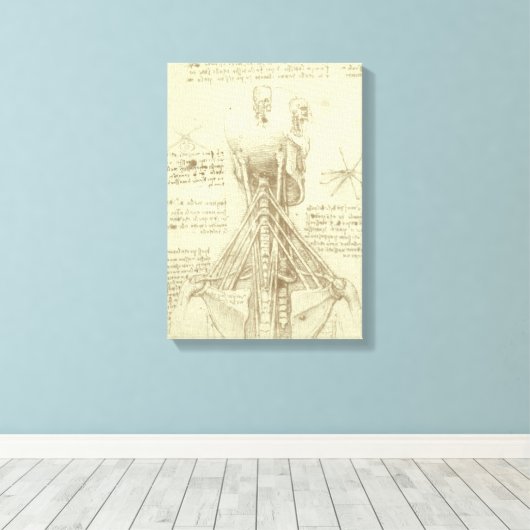 Leonardo da Vinci's menselijke anatomie ruggengraa Canvas Afdruk (Insitu (Houten vloer))