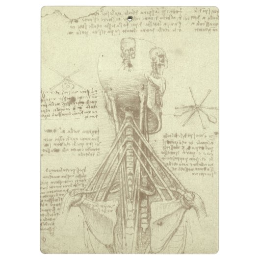 Leonardo da Vinci's menselijke anatomie ruggengraa Klembord (Achterkant)