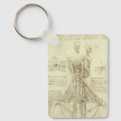 Leonardo da Vinci's menselijke anatomie ruggengraa Sleutelhanger (Voorkant)