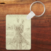 Leonardo da Vinci's menselijke anatomie ruggengraa Sleutelhanger (Achterkant)