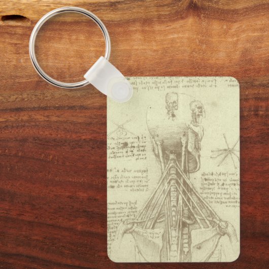 Leonardo da Vinci's menselijke anatomie ruggengraa Sleutelhanger (Voorkant)