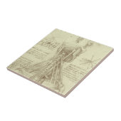 Leonardo da Vinci's menselijke anatomie ruggengraa Tegeltje (Zijkant)