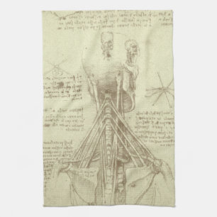 Leonardo da Vinci's menselijke anatomie ruggengraa Theedoek