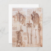Leonardo da Vinci's menselijke anatomie skelet Bot (Voorkant / Achterkant)