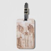 Leonardo da Vinci's menselijke anatomie skelet Bot Bagagelabel (Voorkant (verticaal))