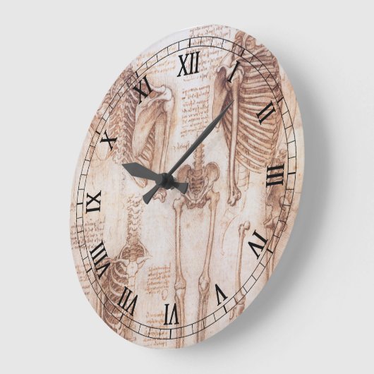 Leonardo da Vinci's menselijke anatomie skelet Bot Grote Klok (Hoek)
