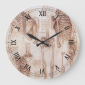 Leonardo da Vinci's menselijke anatomie skelet Bot Grote Klok (Voorkant)