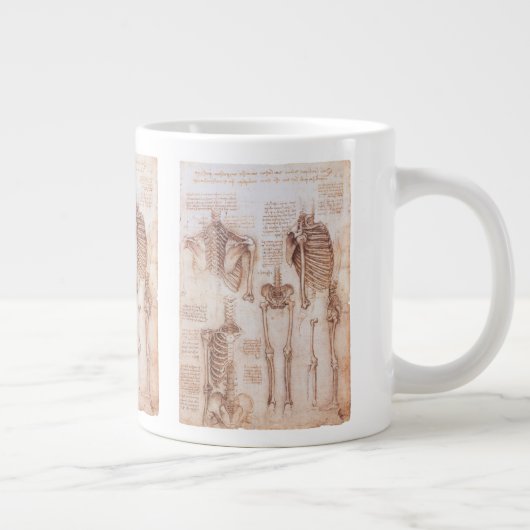 Leonardo da Vinci's menselijke anatomie skelet Bot Grote Koffiekop (Rechts)