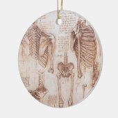 Leonardo da Vinci's menselijke anatomie skelet Bot Keramisch Ornament (Links)