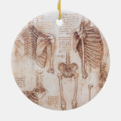 Leonardo da Vinci's menselijke anatomie skelet Bot Keramisch Ornament (Achterkant)