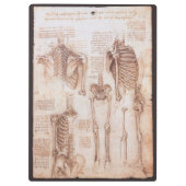 Leonardo da Vinci's menselijke anatomie skelet Bot Klembord (Achterkant)