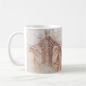 Leonardo da Vinci's menselijke anatomie skelet Bot Koffiemok (Links)