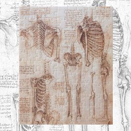 Leonardo da Vinci's menselijke anatomie skelet Bot Legpuzzel