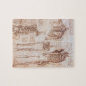 Leonardo da Vinci's menselijke anatomie skelet Bot Legpuzzel (Horizontaal)