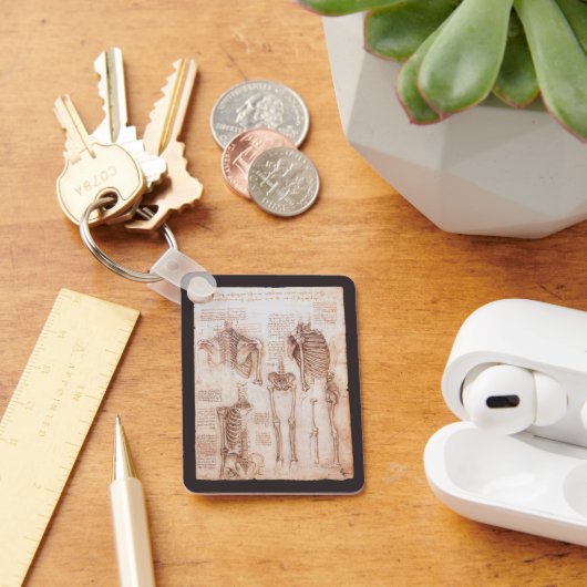 Leonardo da Vinci's menselijke anatomie skelet Bot Sleutelhanger (Bureau)