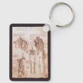 Leonardo da Vinci's menselijke anatomie skelet Bot Sleutelhanger (Achterkant)