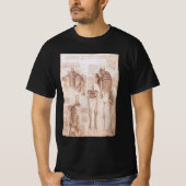 Leonardo da Vinci's menselijke anatomie skelet Bot T-shirt (Voorkant)