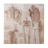 Leonardo da Vinci's menselijke anatomie skelet Bot Tegeltje (Voorkant)