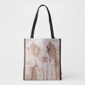 Leonardo da Vinci's menselijke anatomie skelet Bot Tote Bag (Voorkant)
