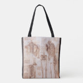 Leonardo da Vinci's menselijke anatomie skelet Bot Tote Bag (Achterkant)