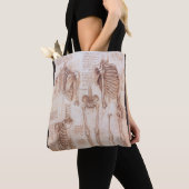 Leonardo da Vinci's menselijke anatomie skelet Bot Tote Bag (Dichtbij)