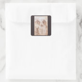 Leonardo da Vinci's menselijke anatomie skelet Bot Vierkante Sticker (Tas)