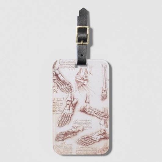 Leonardo da Vinci's menselijke anatomie voet Botte Bagagelabel (Voorkant (verticaal))