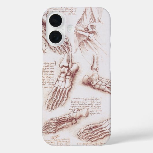 Leonardo da Vinci's menselijke anatomie voet Botte Case-Mate iPhone Case (Achterkant)