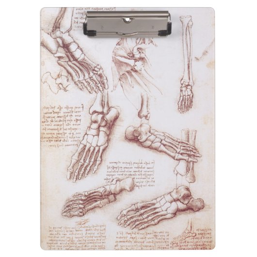 Leonardo da Vinci's menselijke anatomie voet Botte Klembord (Voorkant)