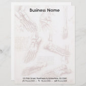 Leonardo da Vinci's menselijke anatomie voet Botte Persoonlijk Briefhoofd (Voorkant / Achterkant)