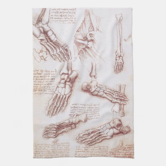 Leonardo da Vinci's menselijke anatomie voet Botte Theedoek (Verticaal)