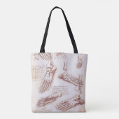 Leonardo da Vinci's menselijke anatomie voet Botte Tote Bag (Achterkant)