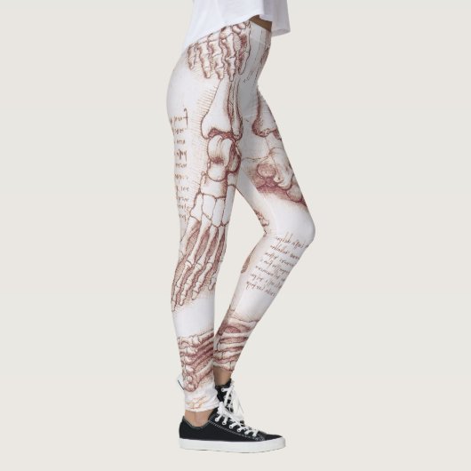 Leonardo da Vinci's Menselijke Anatomie Voetbotten Leggings (Rechts)
